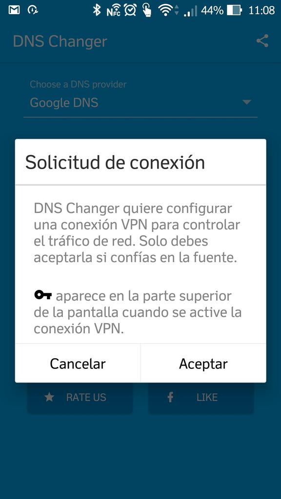 Aviso VPN en DNS Changer