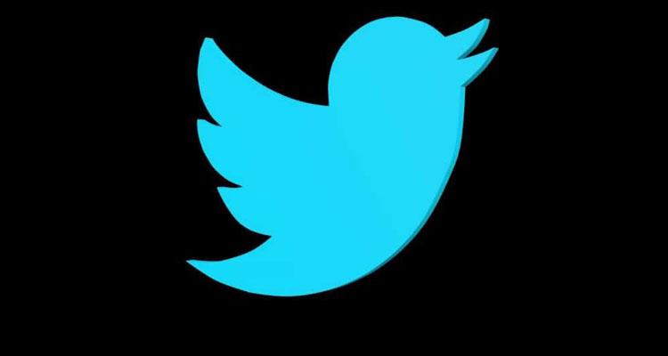 Logotipo de Twitter con fondo negro