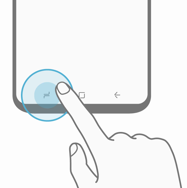 Botones en pantalla del Samsung Galaxy S8