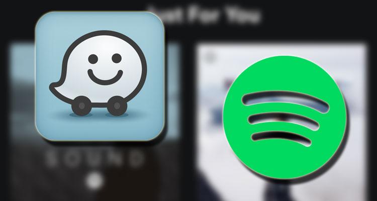 Logos de Spotify y Waze