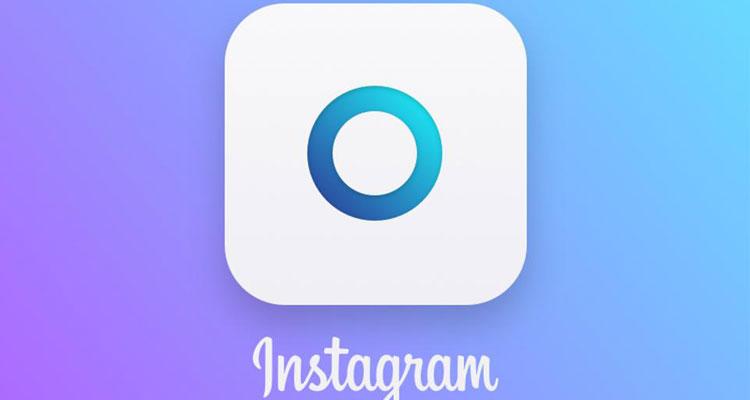 Logotipo de instagram con fondo azul
