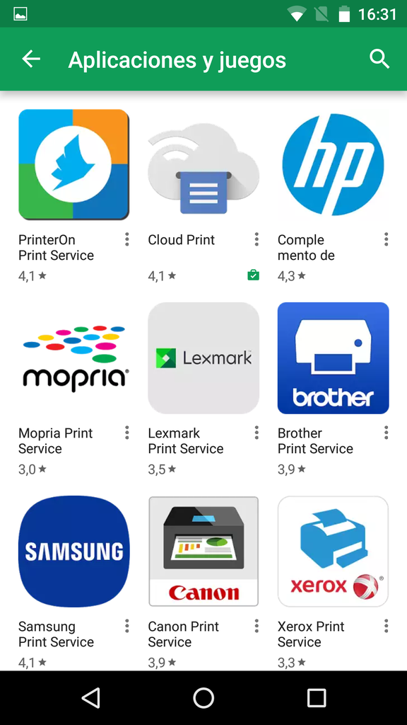 Servicios apra imprimir desde un Android