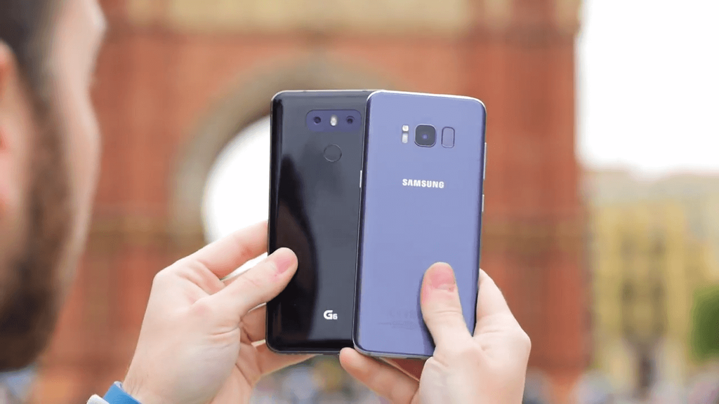 Imagen tarsera del Samsung Galaxy S8 y LG G6