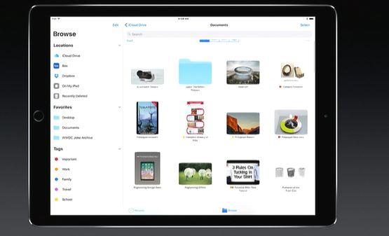 Files App iPad Pro 10,5 en WWDC
