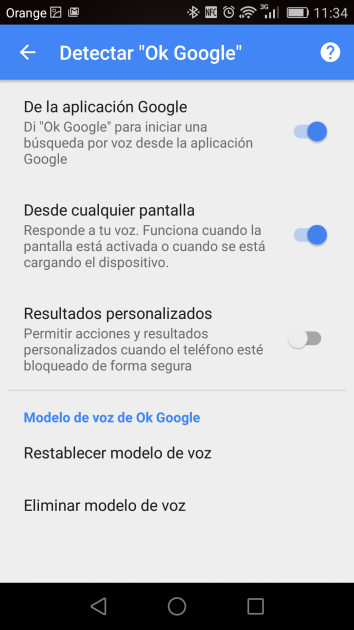 Activar OK Google en Android