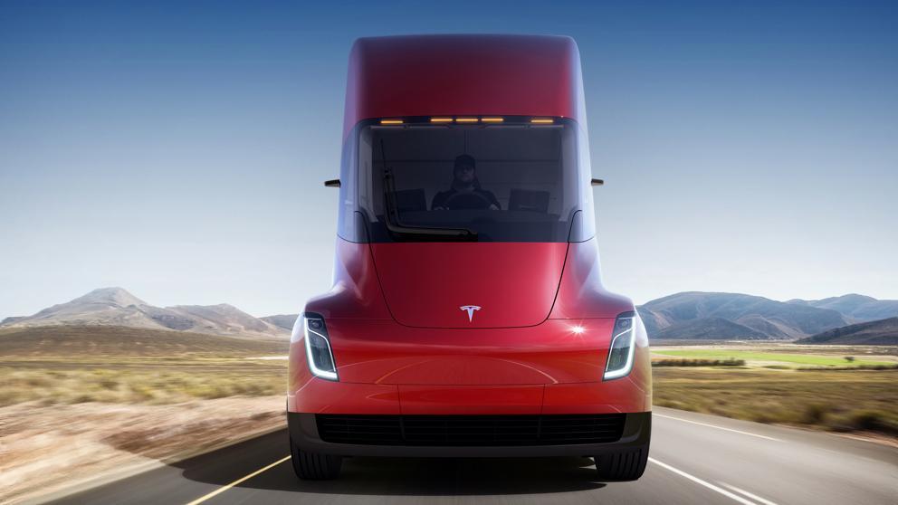 Camión Tesla de frente