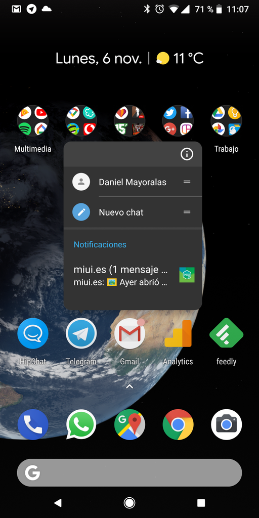 Ventana notificación en Android Oreo