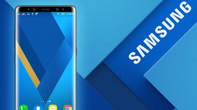 Samsung Galaxy A8 de 2017 con fondo azul