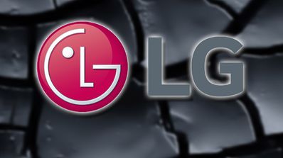 Logo de LG con fondo gris