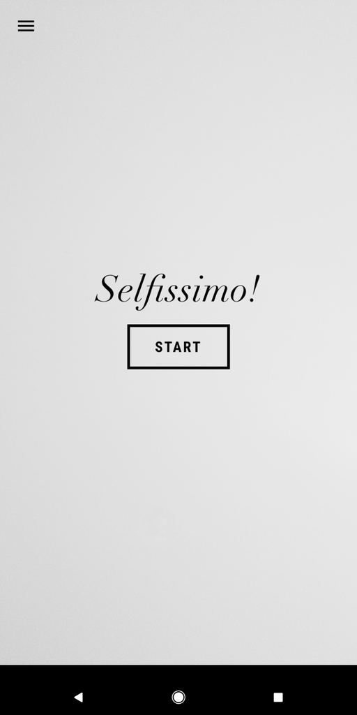 Pantalla inicial de la aplicación Selfissimo