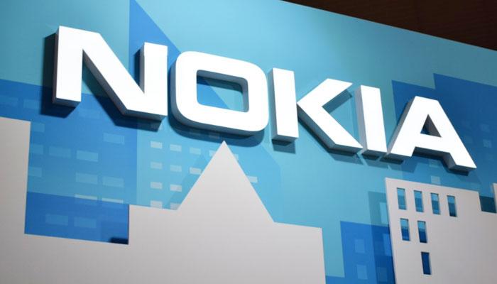 Logotipo de Nokia con fondo azul