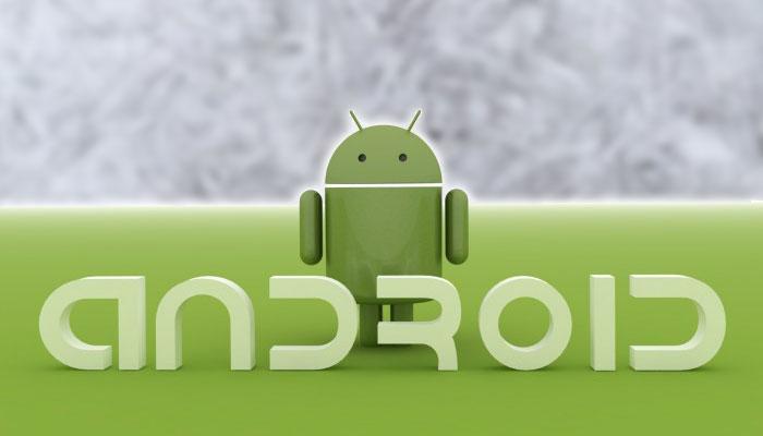 Logotipo de Android con fondo gris y verde