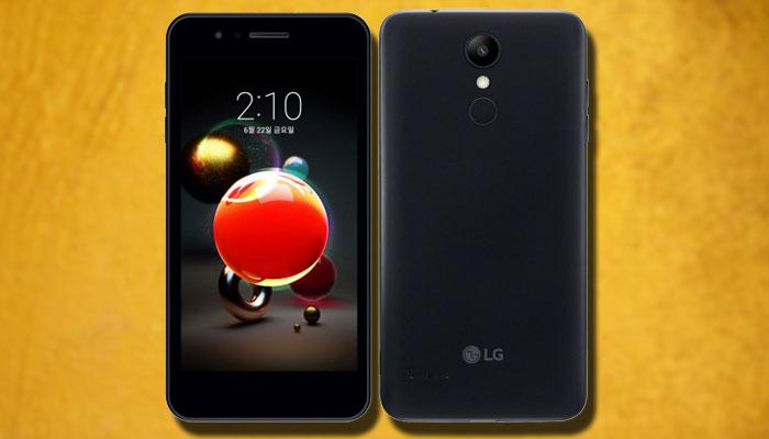 Teléfono LG X2 con fondo amarillo