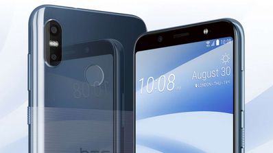 teléfono HTC U12 Life con fondo azul