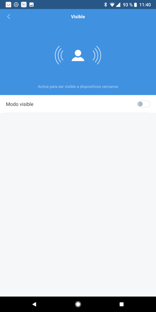 Opciones dipsonibles al ser visible en Xiaomi Mi Band 3