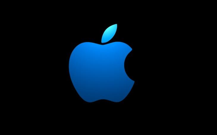 Logotipo de Apple de color azul