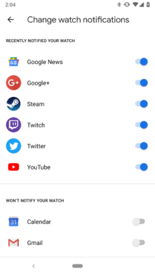 Nuevas opciones de las notificaciones en Android Wear 2.16