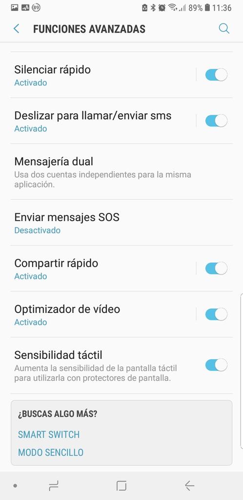 Ajustes de sensibilidad del panel en el Samsung Galaxy Note 9