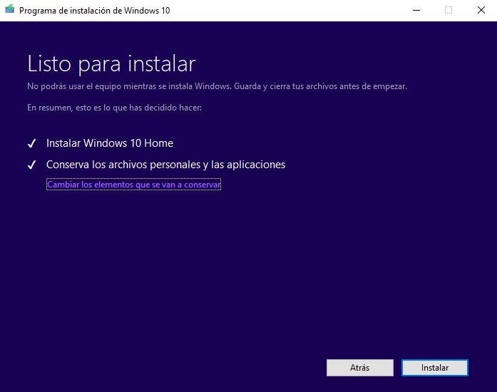 Instalar actualización Windows 10 October 2018 Update
