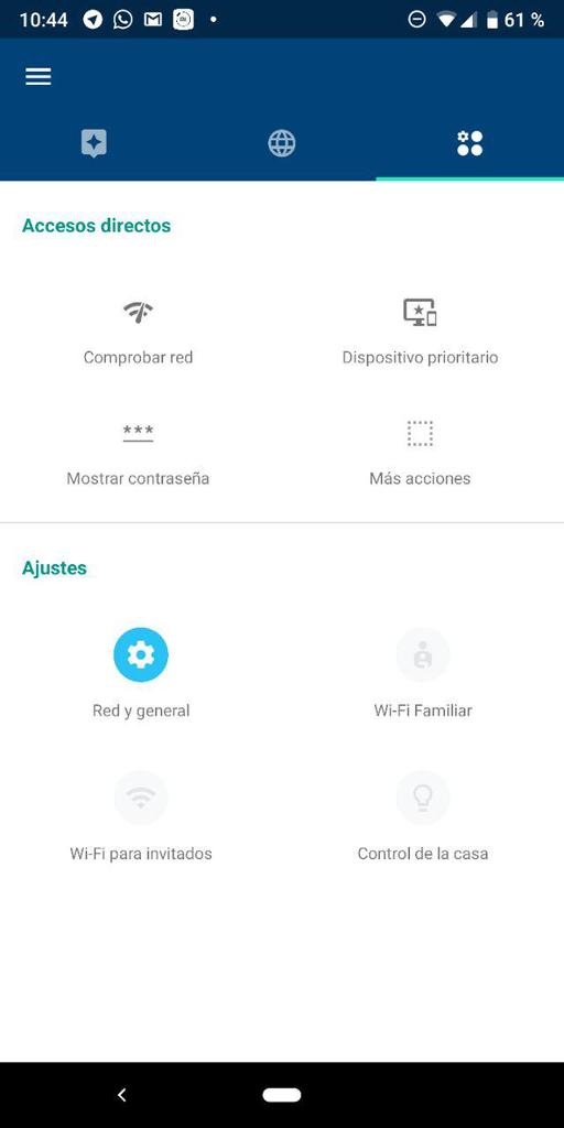 Opciones de configuración en Google WiFi