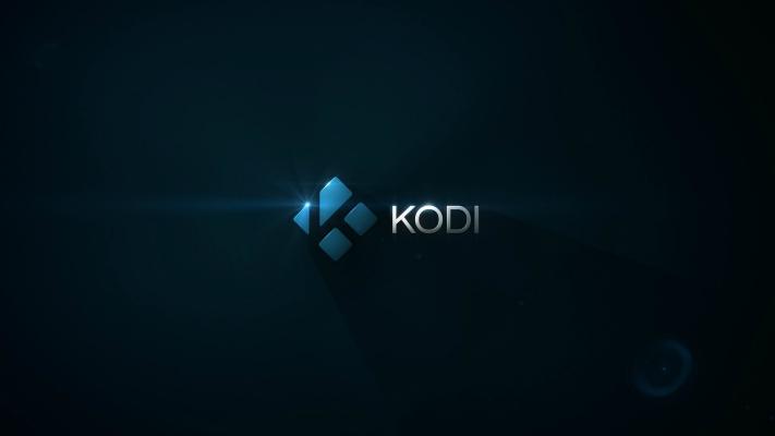 Logotipo de Kodi con fondo oscuro