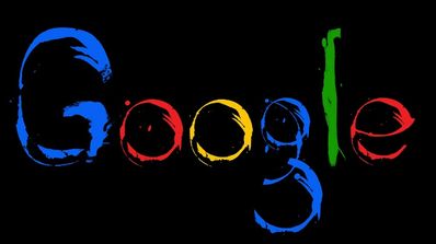 Logotipo de Google con fondo negro