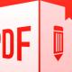 Logo PDF con fondo rojo