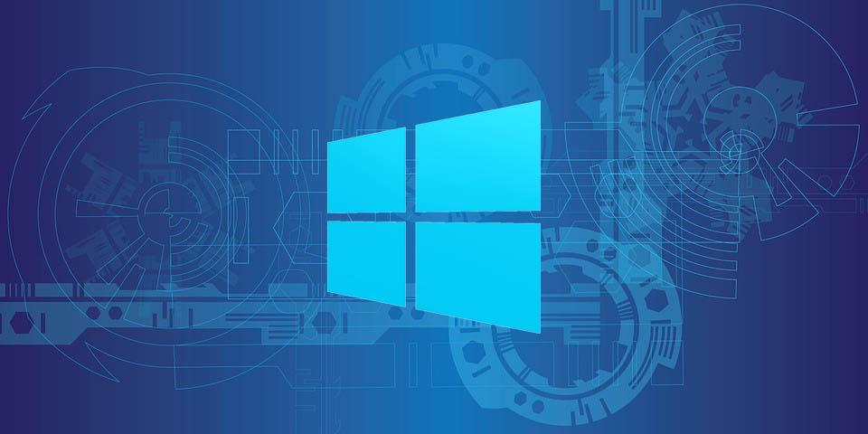 Logotipo de Windows 10 con fondo azul
