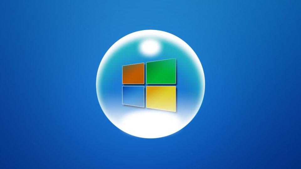 Logotipo de Windows 10 con burbuja