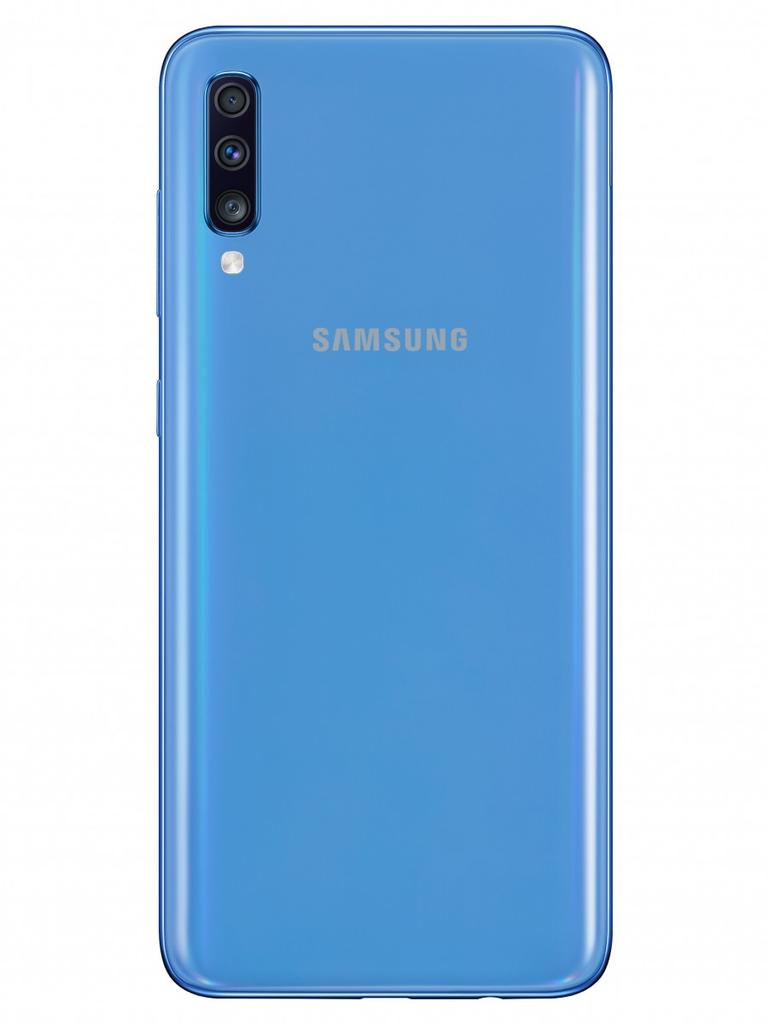 Samsung Galaxy A70 de color azul