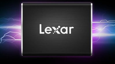 Disco externo SSD Lexar Professional SL100 Pro con fondo negro