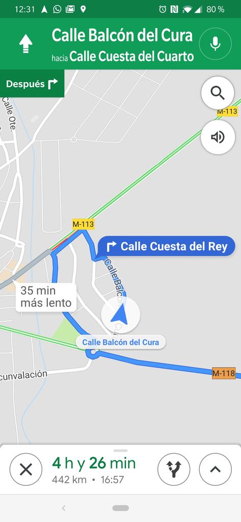 Ruta creada con Google Maps