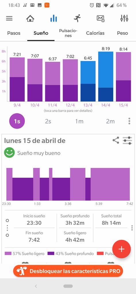 Datos de sueño Notify & Fitness for Mi Band para Xiaomi Mi Band 3