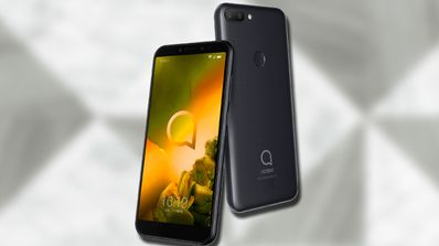 Alcatel 1S con fondo geométrico