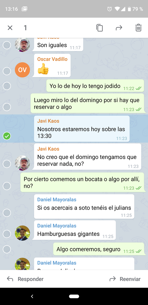 Conversación en Telegram
