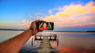 Smartphone mar vacaciones