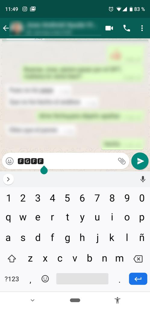 Texto cambiado en WhatsApp