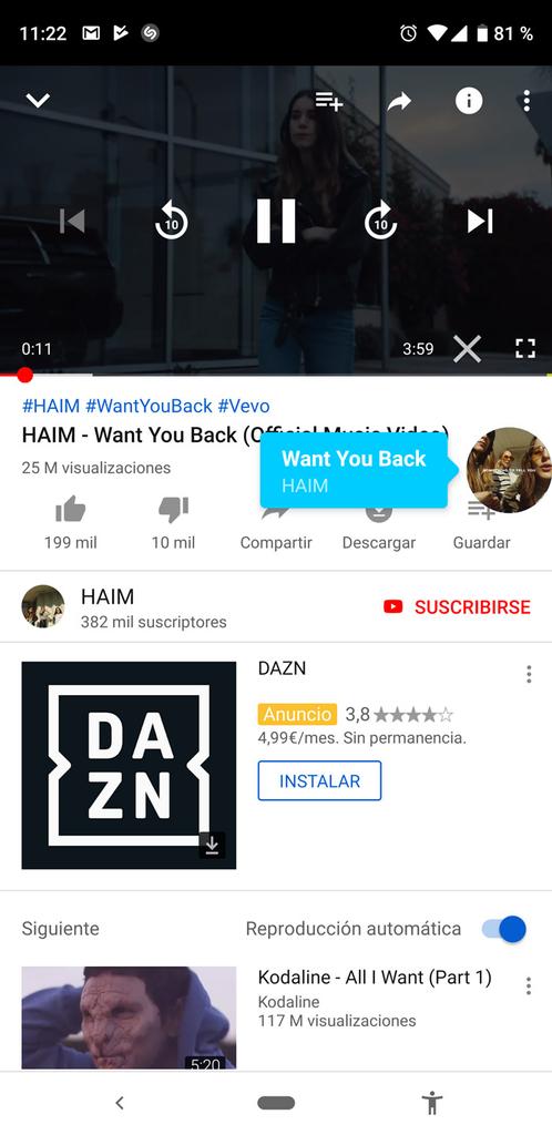 Uso de Shazam en una aplicación