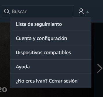 Icono usuario en Amazon Prime Video