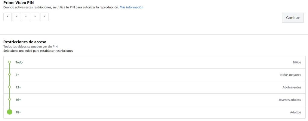Control Parental en Amazon Prime Video