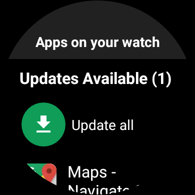 Actualizar en Play Store para Wear OS