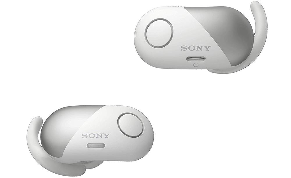 Diseño de los Sony WF-SP700N de color blanco
