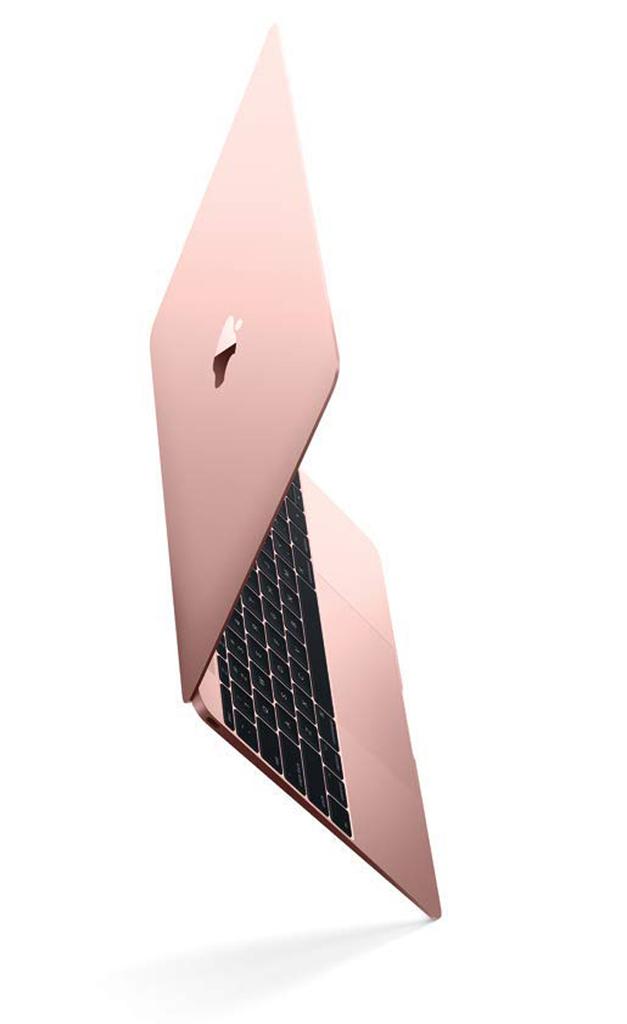 Diseño del portátil Apple MacBook color oro rosa