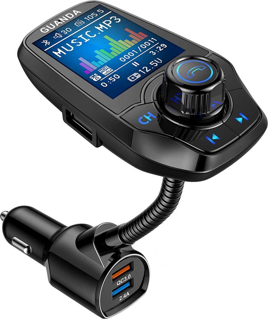 Guanda - Transmisor FM Bluetooth con pantalla de 1,8"