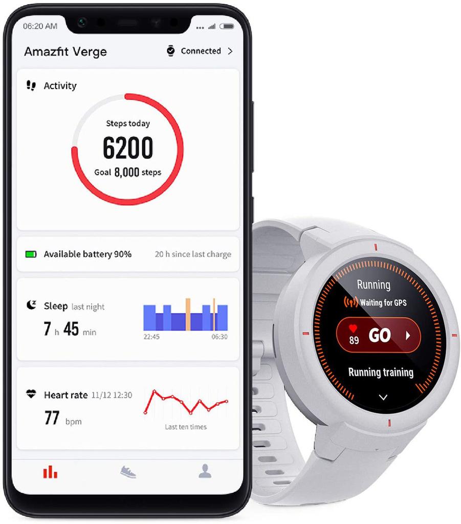 Smartwatch Amazfit Verge con aplicación de control