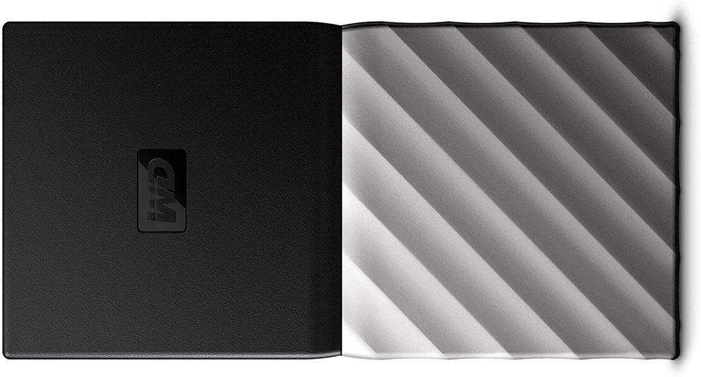 Disco externo Western Digital de color negro y plata