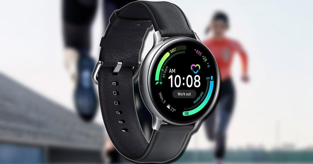 Smartwatch Samsung Galaxy Active 2 con fondo