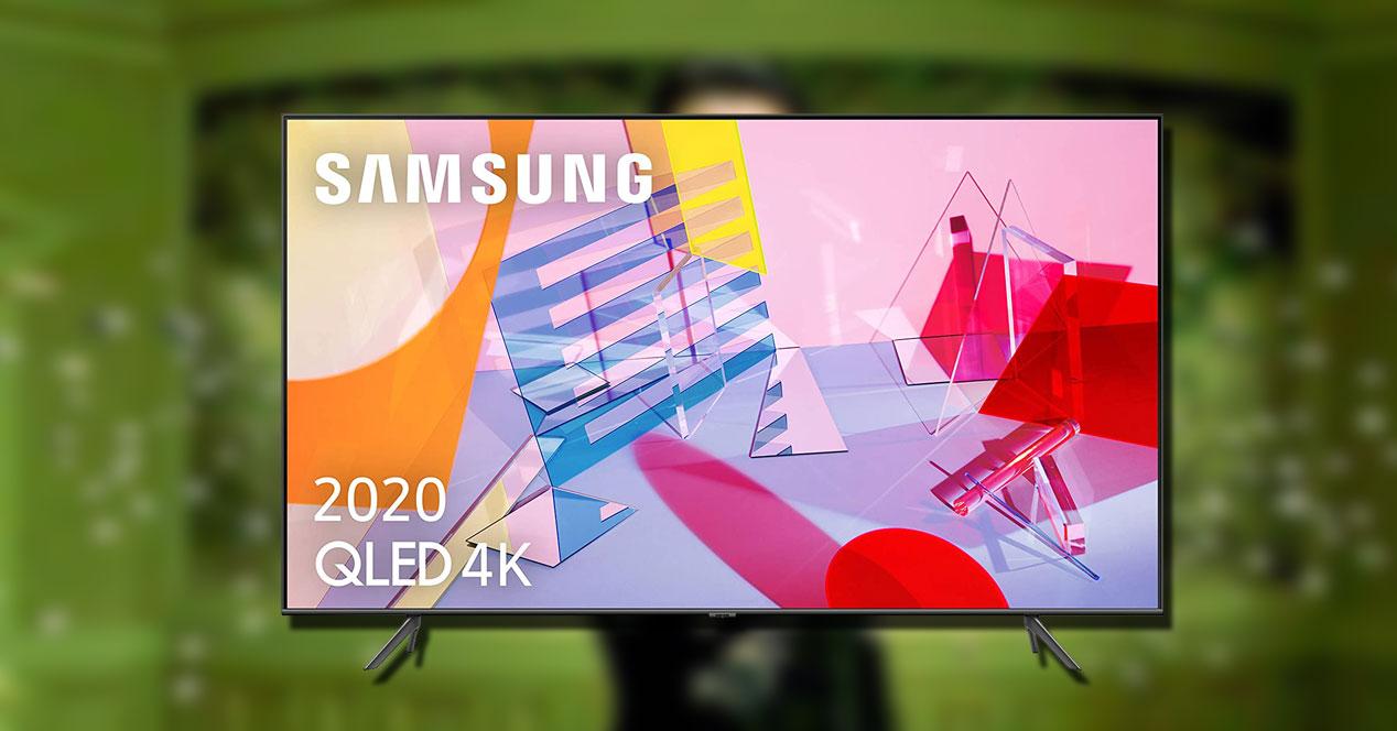 Smart TV Samsung QLED 4K 2020 55Q60T de frente