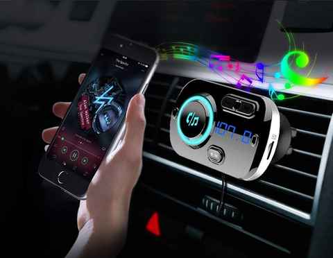 Aigoss Altavoz Bluetooth para coche, kit inalámbrico para coche para hablar  con manos libres, reproductor de receptor de música estéreo para coche