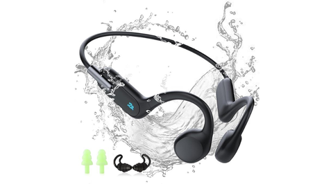  Reproductor MP3 impermeable IPX8 con auriculares, reproductor  de música de natación deportiva de 8 a 10 horas de reproducción de música  MP3/WMA, reproductor de música de 4 GB con cable USB
